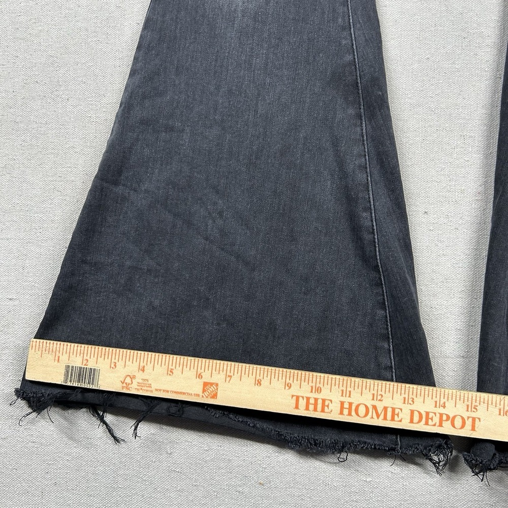 Judy Blue Jeans Womens 7/28 Super Flare Bell Bottoms Charcoal Raw Hem Gray - Picture 10 of 11